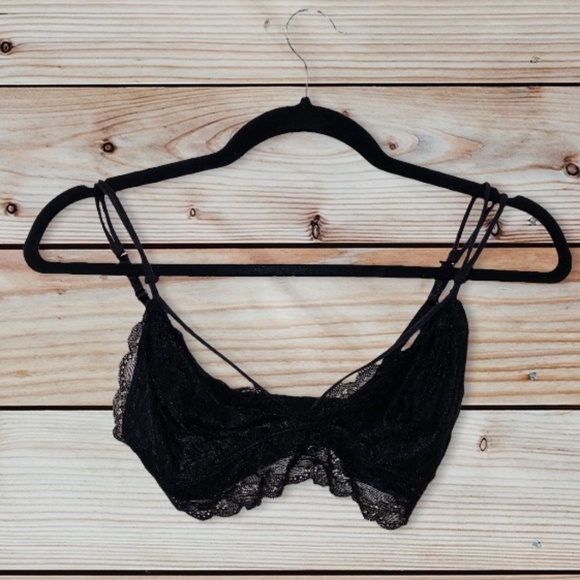Black lace strappy bralette sexy crop top - Picture 1 of 4